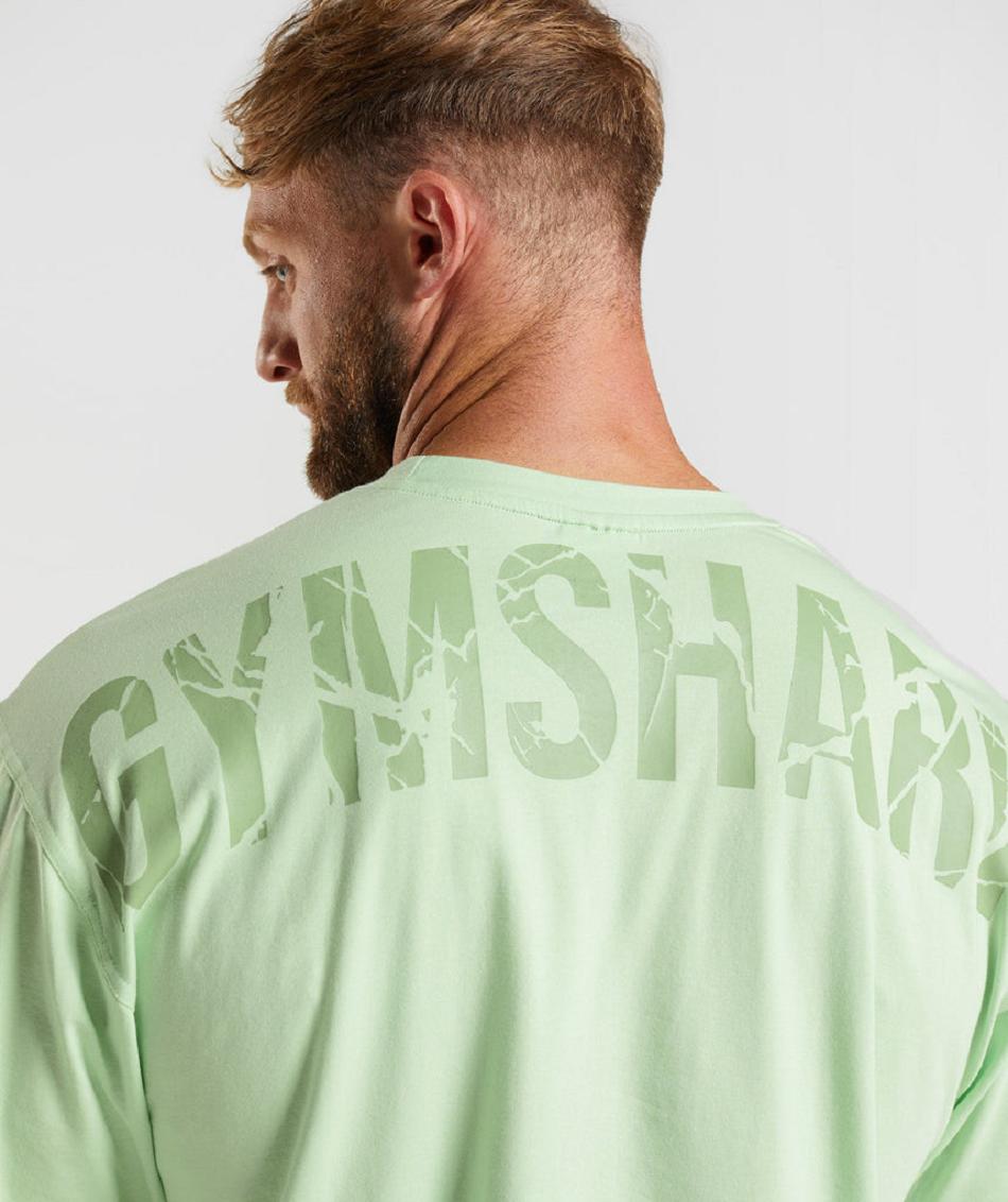 T Shirts Gymshark Power Hombre Verde | CO 3255TCE